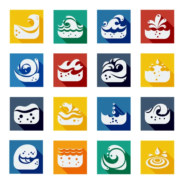 Swirling Wave Color Icons Set — Stock Vector