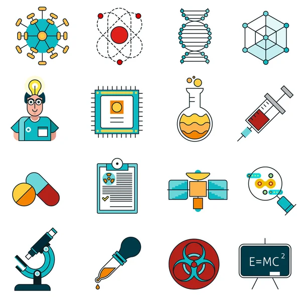 Conjunto de ícones de linha de ciência —  Vetores de Stock