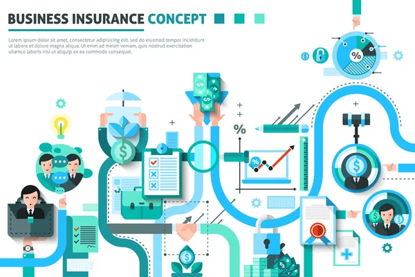 Zakelijke verzekeringen Concept illustratie — Stockvector