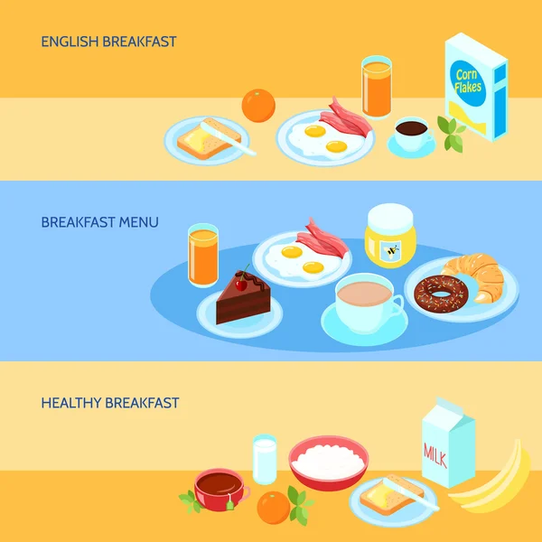Breakfast Flat Set — Stock Vector