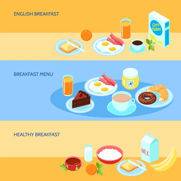 Desayuno Set plano — Archivo Imágenes Vectoriales