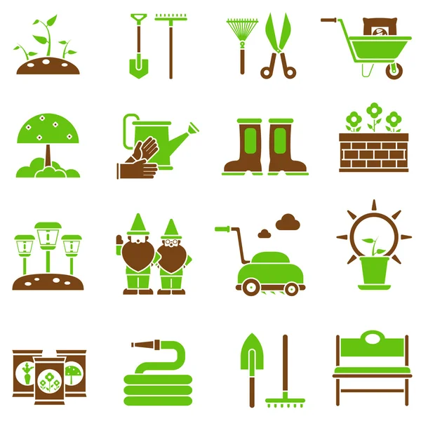 Tuinieren icons set — Stockvector