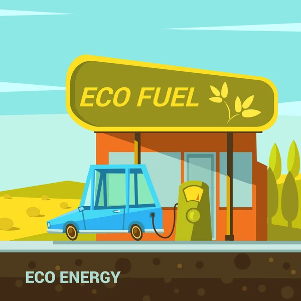 Ecologische energie cartoon — Stockvector