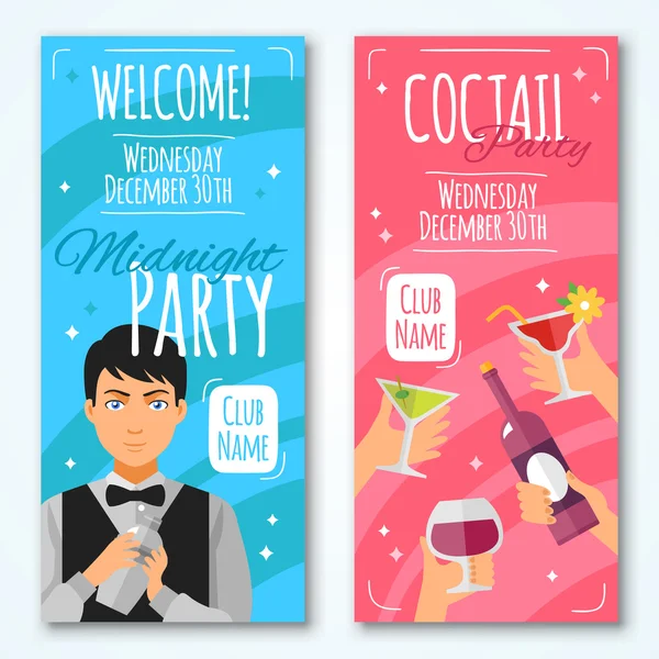 Cocktail uitnodigingen ontwerpset — Stockvector
