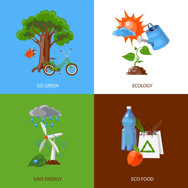 Concepto de diseño ecológico — Vector de stock