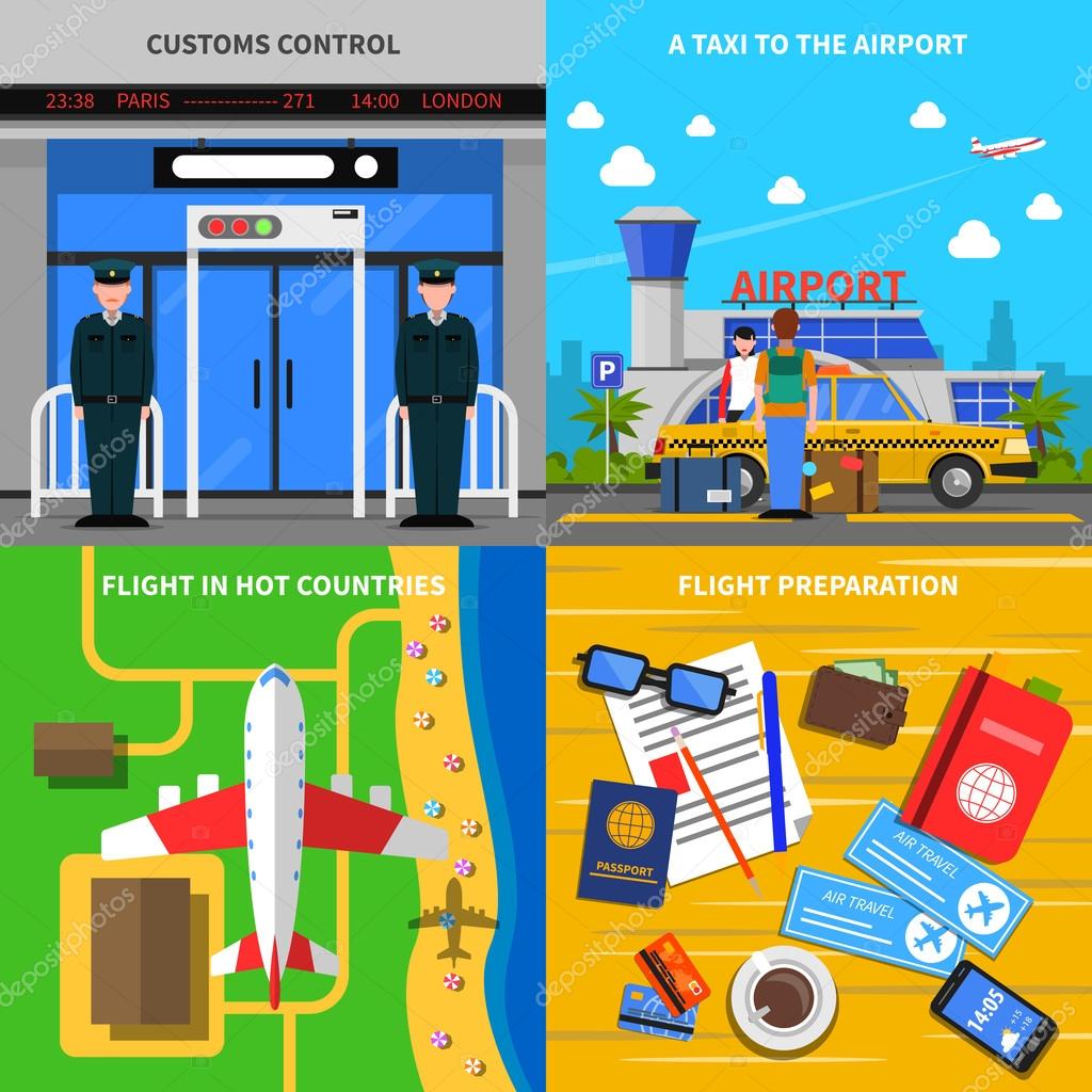 Custom control icon, airport sign, vector illustration Stock