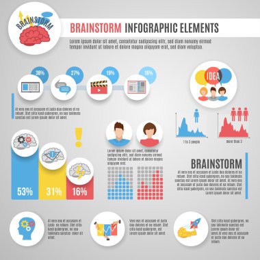 Beyin fırtınası infographics seti