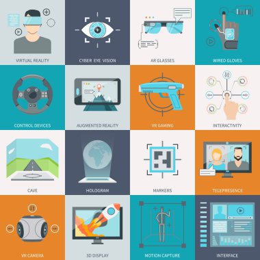 Virtual Augmented Reality Icons clipart