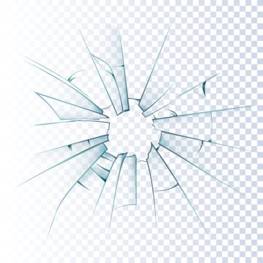 Broken Frosted Glass Realistic Icon clipart