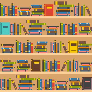 Kitap raflarında illüstrasyon