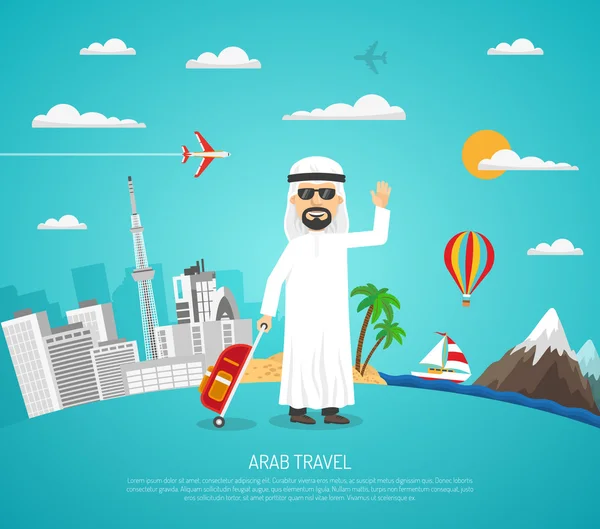 Poster Of Arab Travel — Stock Vector