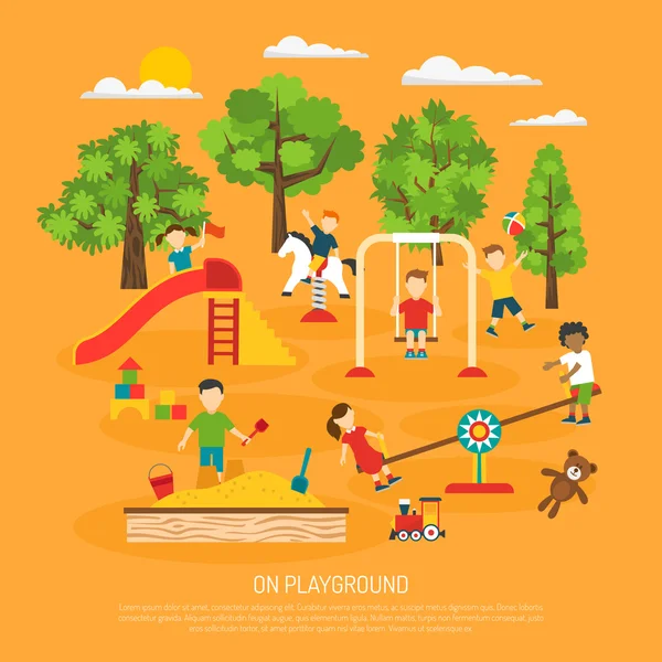 Affiche pour enfants Plaing — Image vectorielle