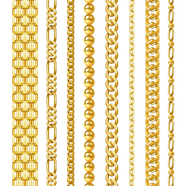 Golden Chains Set — Stock Vector