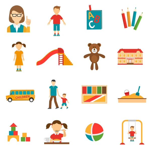 Kindergarten Icons Set — Stock Vector