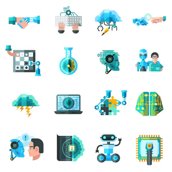 Artificial Intelligence Icons Set — Stock Vector