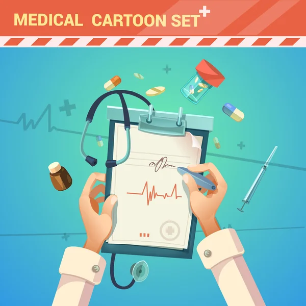 Medicine Cartoon Illustration — Stock Vector