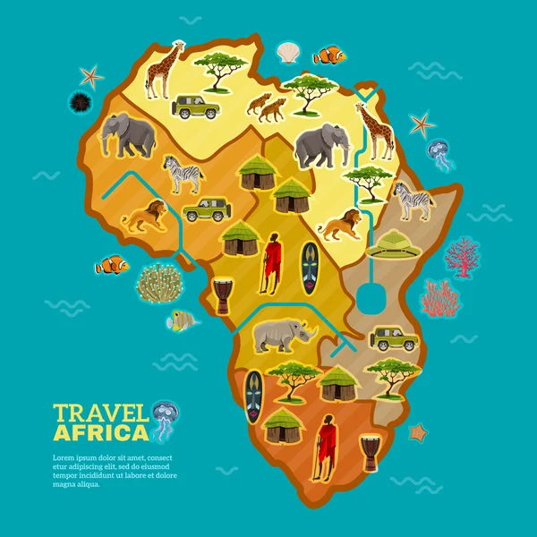 Affiche Voyage Afrique — Image vectorielle