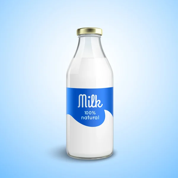 Closed Bottle Of Milk — Stock Vector
