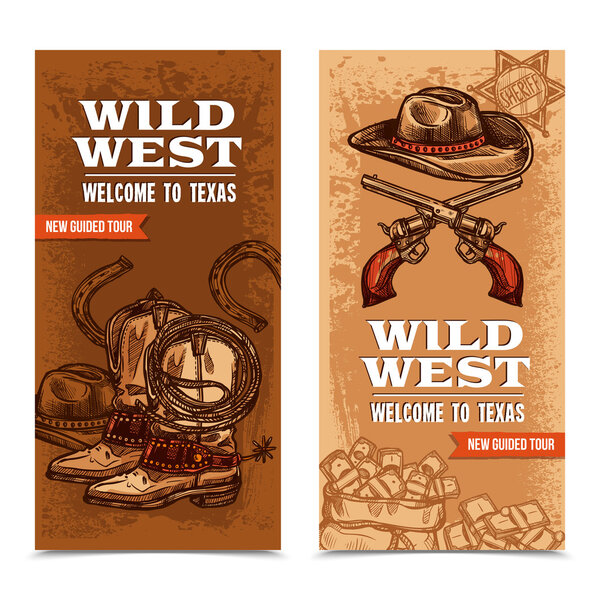 Cawboy Wild West vertical Banners
