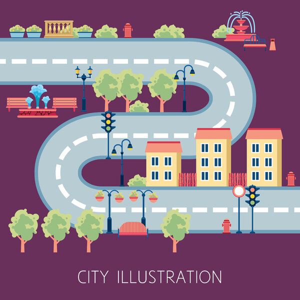City Street Schema Abstract Flat Banner