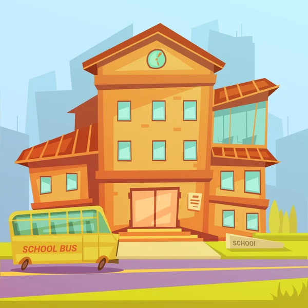 School Cartoon achtergrond — Stockvector