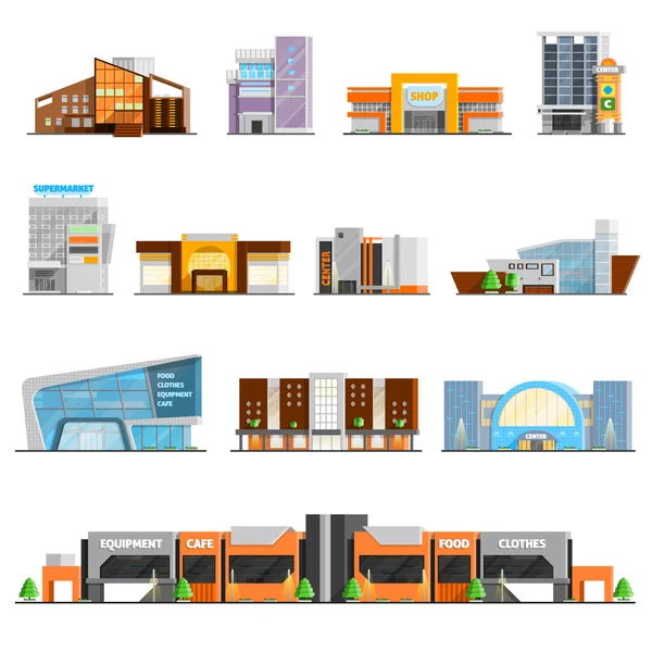 Shopping Mall Icons Set — Stock Vector