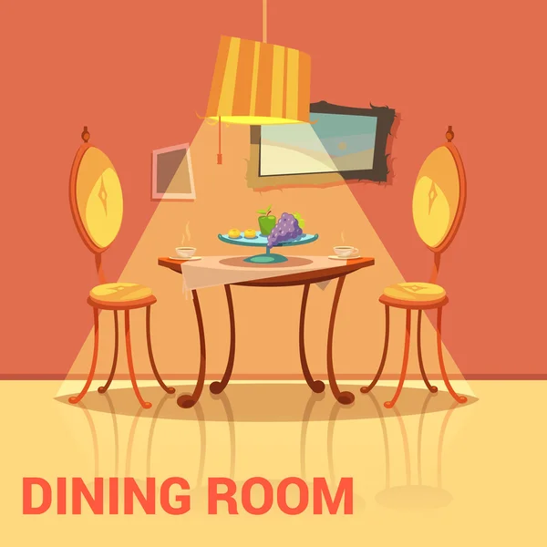 Dining Room Retro Design — Stock Vector