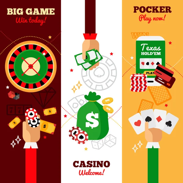 Casino Design koncept bannerů — Stockový vektor