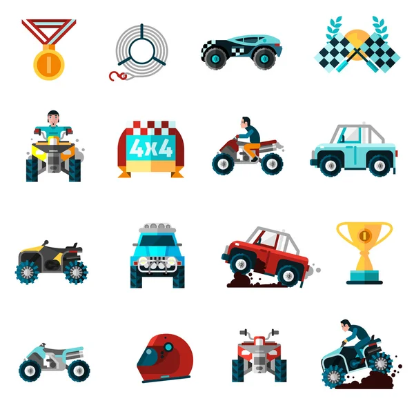 Offroad Icons Set — Stock Vector