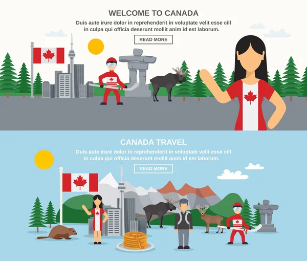 Welcome To Canada Banners — Stock Vector