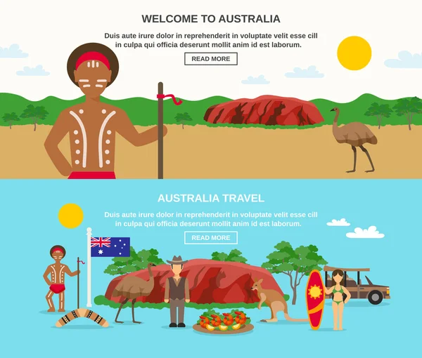 Welcome To Australia Banners — Stock Vector