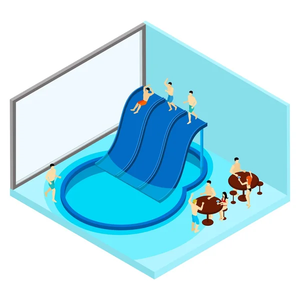 Illustration zum Indoor-Wasserpark — Stockvektor