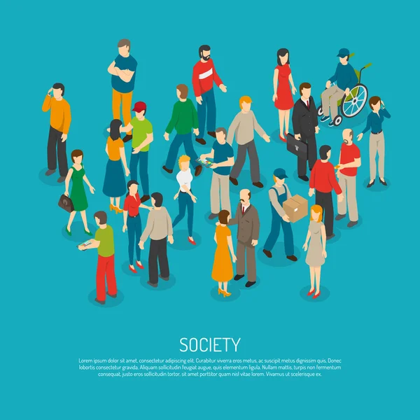 People Crowd Poster — Stock Vector