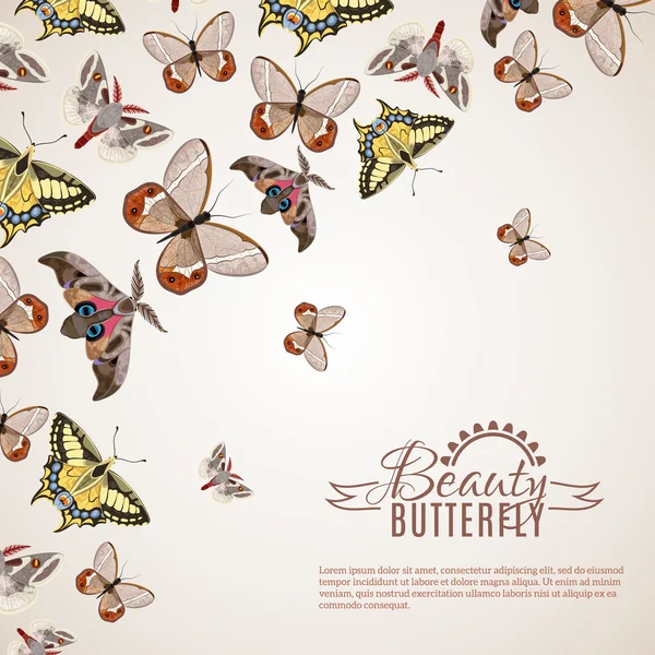 Butterfly realistisk bakgrund — Stock vektor