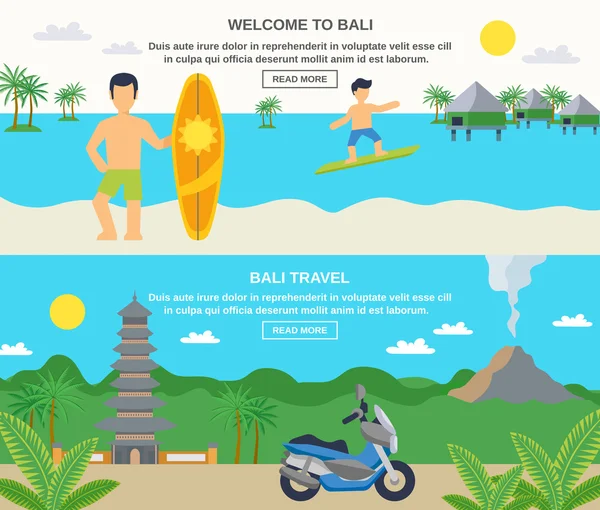 Bali reizen Banners — Stockvector