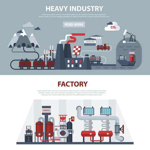 能源和工业横幅 — 图库矢量图片