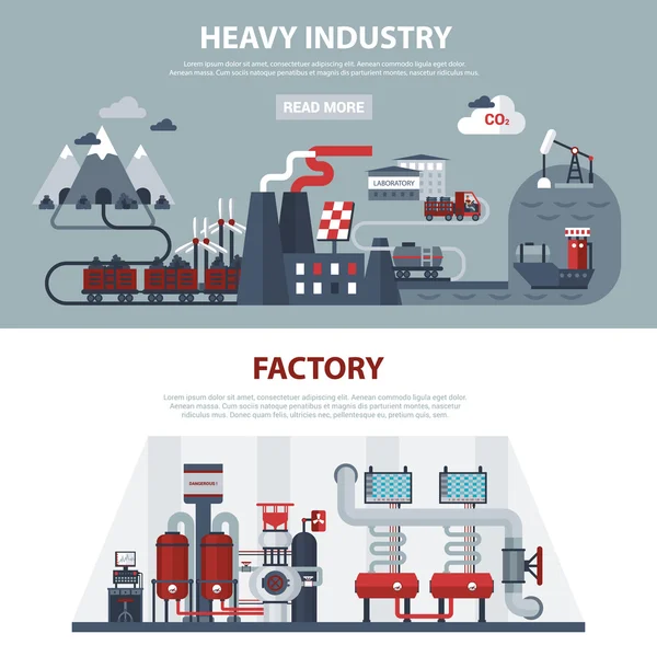 Bannières énergétiques et industrielles — Image vectorielle