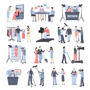 Pressman And Operator Icon Set