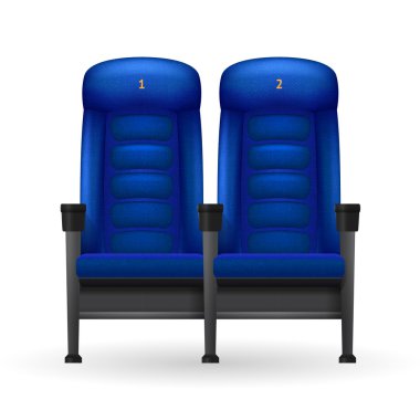 İllüstrasyon mavi sinema koltuk 
