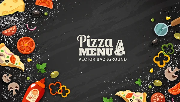 Menu pizza Arrière-plan tableau — Image vectorielle