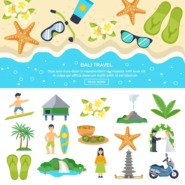 Concepto Bali Travel — Vector de stock