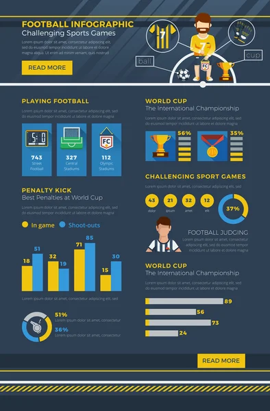 Sada fotbal Infographic — Stockový vektor