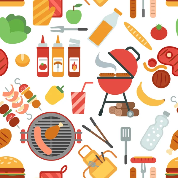 BBQ partie sans couture — Image vectorielle