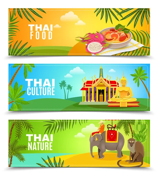 Thailandia Banner orizzontali — Vettoriale Stock