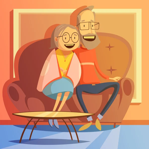 Illustration de couple aîné — Image vectorielle