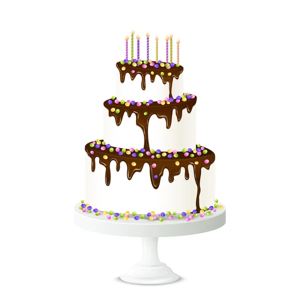 Illustrazione torta di compleanno — Vettoriale Stock