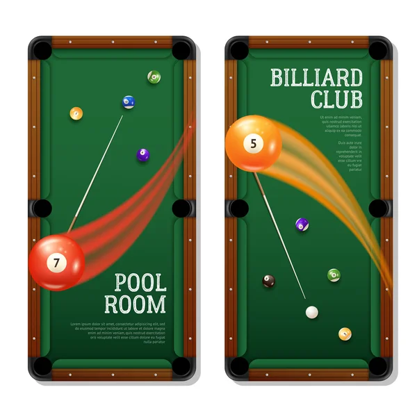 Billiards Banners Set — Stock Vector