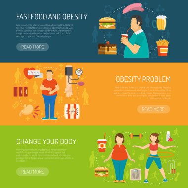Banners Obesity Concept clipart