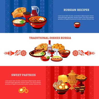 Rus Mutfağı Bayrak Renkleri Afiş Seti