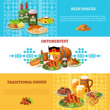 Oktoberfest Düz Yatay Afiş Seti 